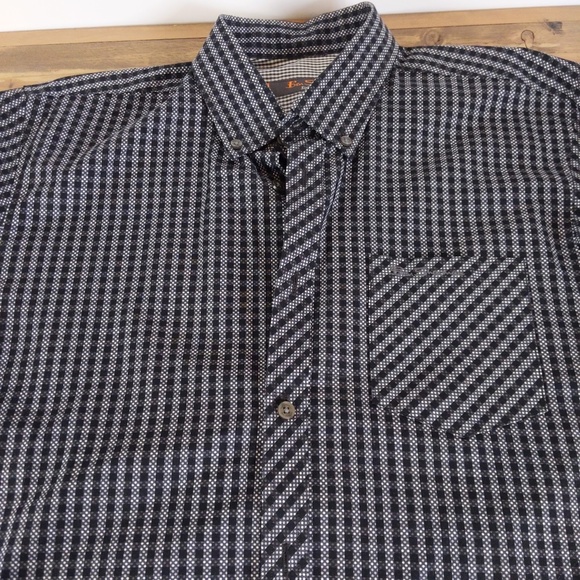Ben Sherman Black and White Long Sleeve Button Down Shirt SZ M - Picture 7 of 14